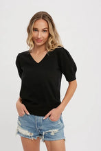 Load image into Gallery viewer, V Neck Puff Sleeves Pullover
