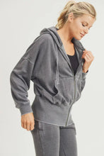 Load image into Gallery viewer, Fleece Hoodie Jacket with Tapered Sleeves
