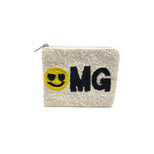Load image into Gallery viewer, Beaded OMG Smiley Face Coin Purse

