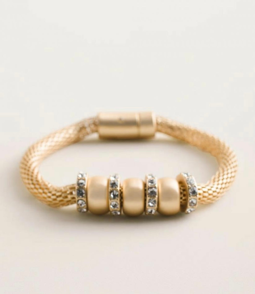 Textured Magnetic Bracelet - Gold