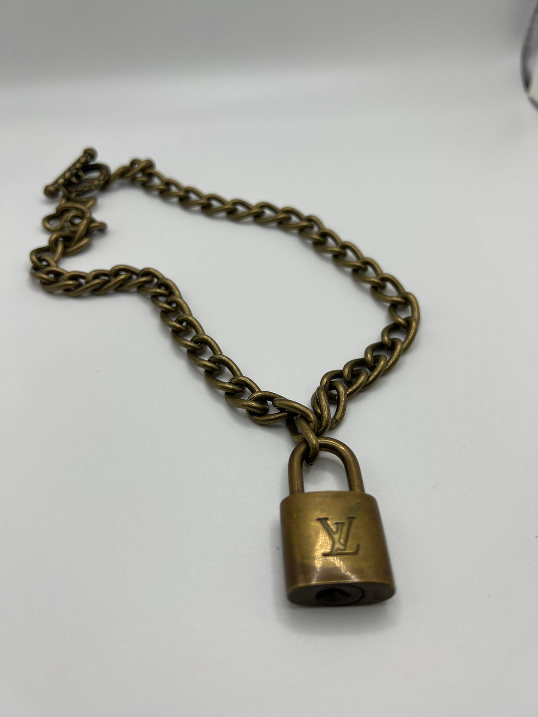 Upcycled Lock Necklace - Antique Gold