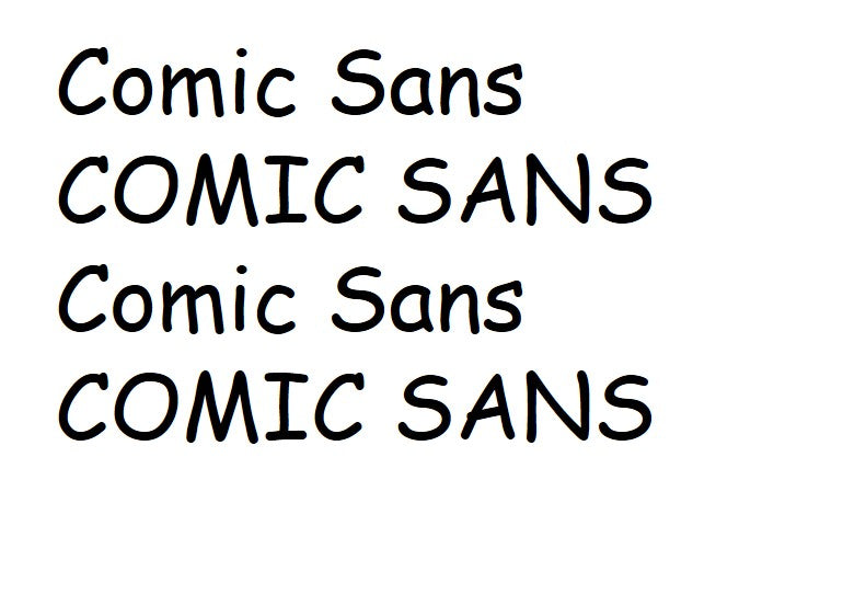 Font Option - Comic Sans