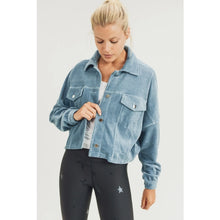 Load image into Gallery viewer, Cropped Corduroy - Dusty Blue
