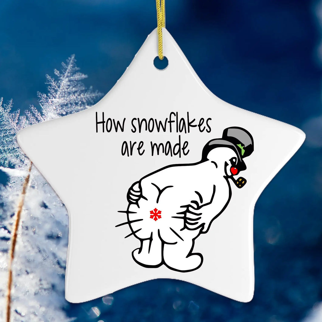 Ceramic Ornament - Funny Snowman