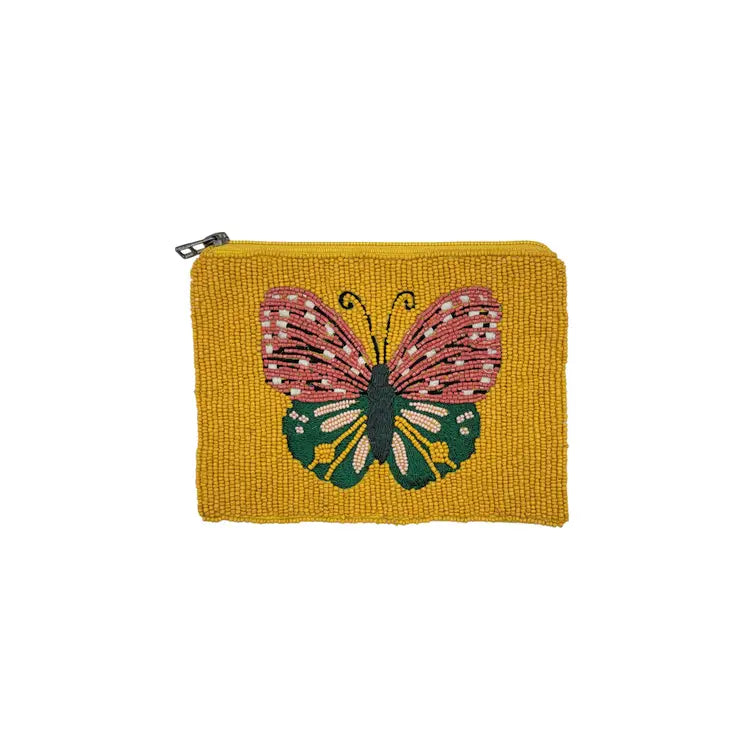 Beaded Patterned Butterfly Coin Purse