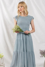 Load image into Gallery viewer, Smocked Tier Mid Dress - Light Teal

