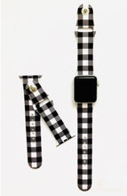 Load image into Gallery viewer, Black &amp; White Buffalo Plaid Watch Band
