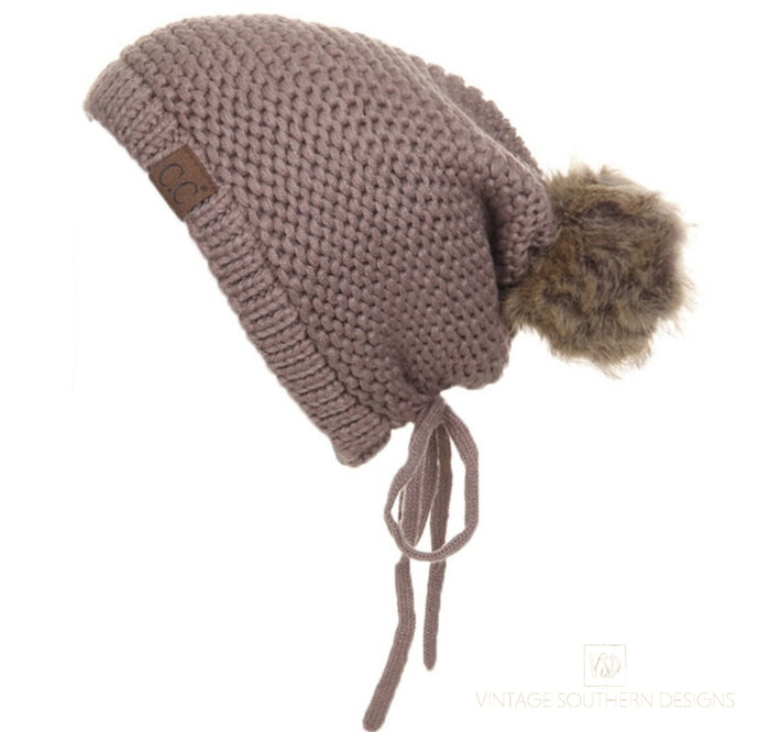 Cc Adjustable Slouchy Beanie - Taupe