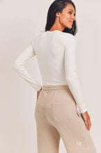 Load image into Gallery viewer, Essential Long Sleeve Ribbed Top - Ivory
