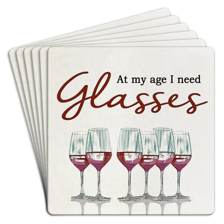 At My Age....Glasses Coasters (Set of 6)