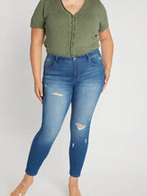Load image into Gallery viewer, Mid Rise Destructed Jeans - PLUS size
