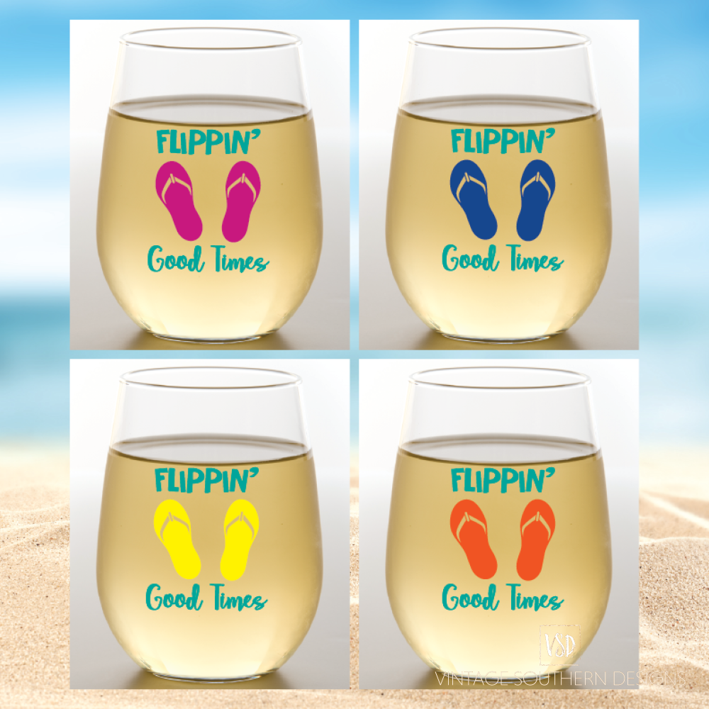 Flippin Good Times Wine Tumblers (Set Of 2) Home