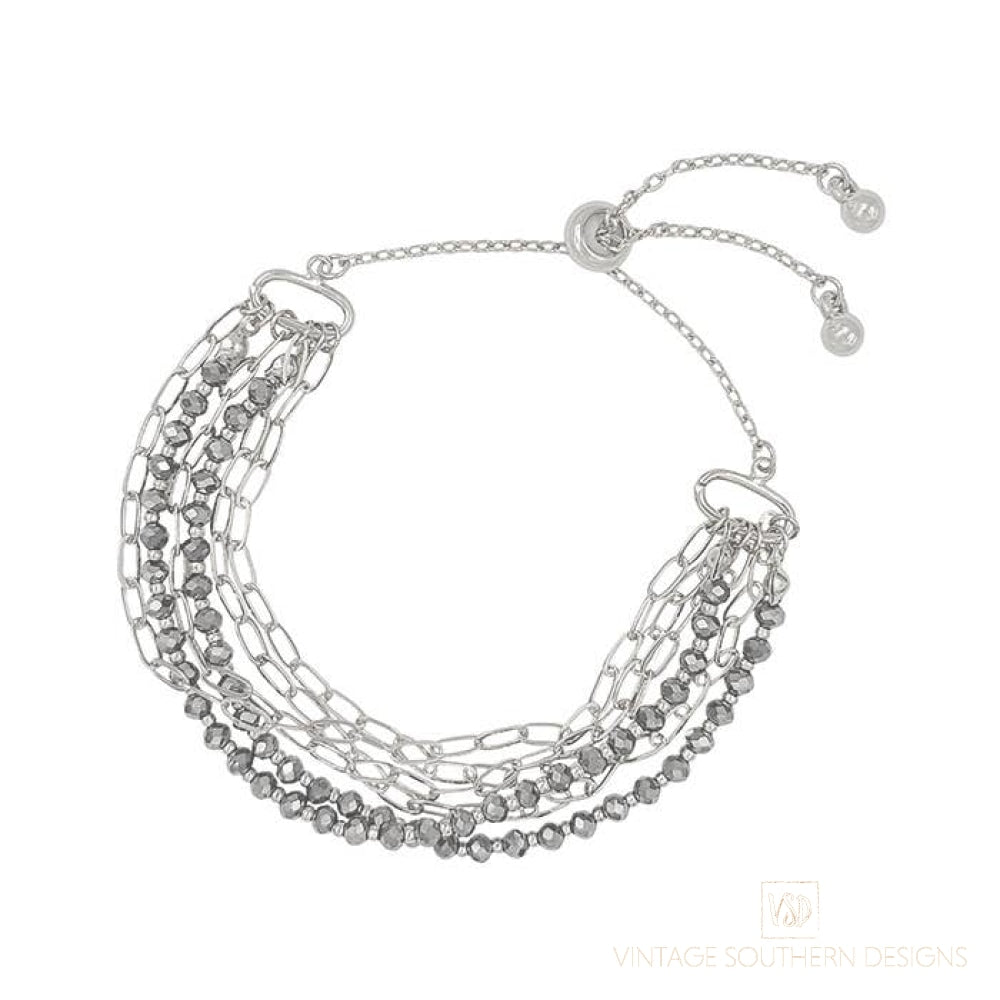 Lopez Silver Hematite Bracelet Jewelry