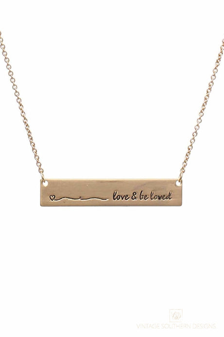 Love & Be Loved Message Bar Necklace Jewelry