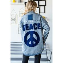 Load image into Gallery viewer, PEACE Long Demin Jacket
