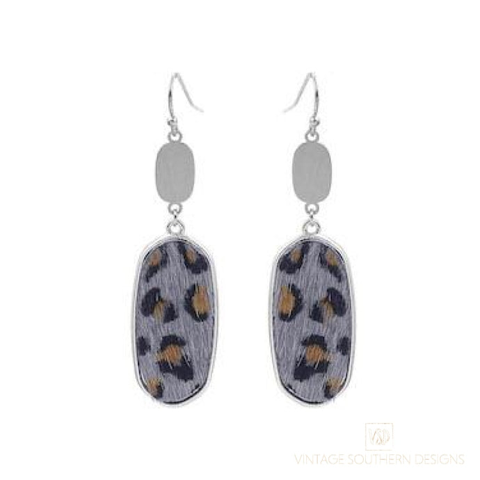 Tanner Silver Leopard Earrings Jewelry