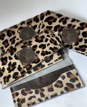Load image into Gallery viewer, Upcycled Checkbook/wallet - Leopard
